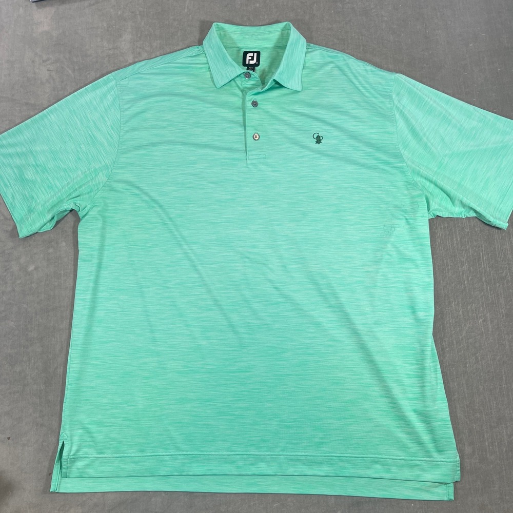 FootJoy FJ Mens‎ XL Green Heathered Short Sleeve Golf Polo Shirt
